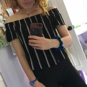 Pacsun | Striped Off The Shoulder Top